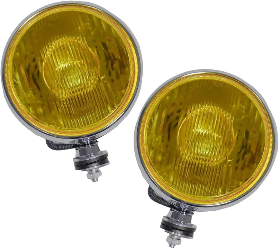 Amazon | 200mm フォグランプ イエロー レトロ フォグライト 汎用